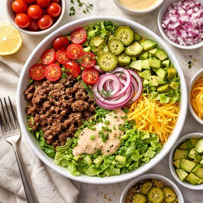 Image of Whole30 Deconstructed Burger Bowl