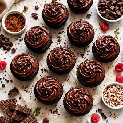 Image of Deep Dark Chocolate Cupcakes