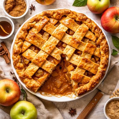 Image of Deep Dish Apple Pie with Its Own Crust