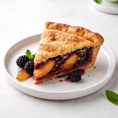 Image of Deep Dish Blackberry Peach Double Crust Pie