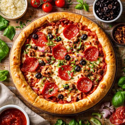 Image of Deep Dish Pizza from Oamc Easy Mix Yeast Bread Dough for 2