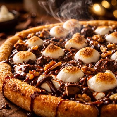 Image of Deep Dish Rocky Road Dessert Pizza