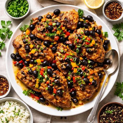 Image of Deep Fried Mushroom Black Olive Chicken