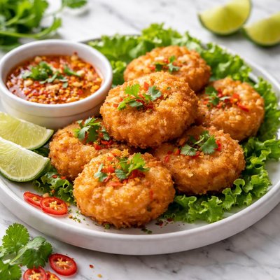 Image of Deep Fried Shrimp Cakes Taud Man Goong