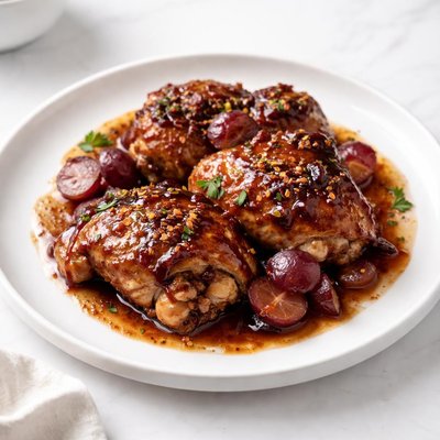 Image of Delectable Chicken Thighs with Grape Jelly Sauce