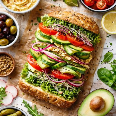 Image of Deli Sandwich Vegetarian Style