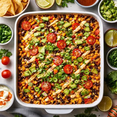 Image of Delicious and Spicy Who Needs Meat Vegetarian Taco Casserole