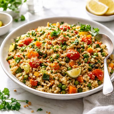 Image of Delicious and Super Healthy Barley Vegetable Pilaf