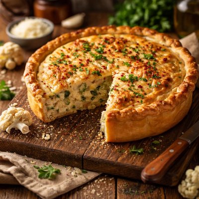 Image of Delicious Baked Cauliflower Pie
