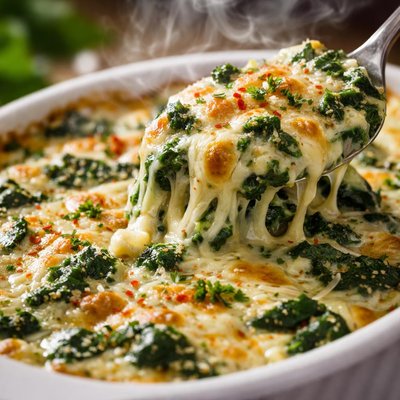 Image of Delicious Baked Spinach Cheese Casserole