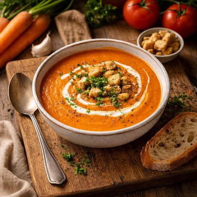 Image of Delicious Carrot and Tomato Soup