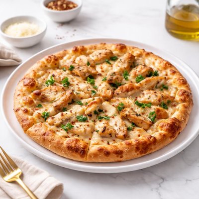 Image of Delicious Chicken Garlic Pizza
