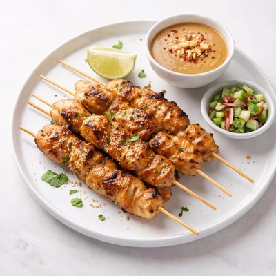 Image of Delicious Chicken Satay Grilled or Broiled