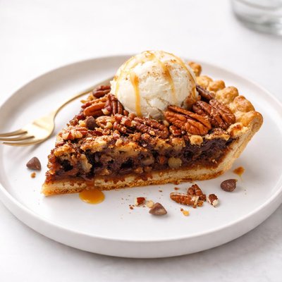 Image of Delicious Chocolate Chip Pecan Pie with Bourbon