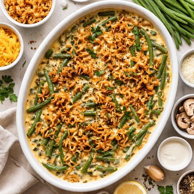 Image of Delicious Creamy Cheesy Green Bean Casserole