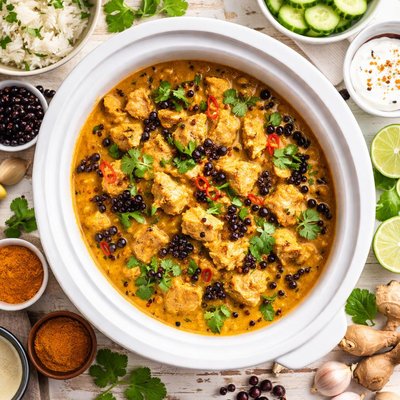 Image of Delicious Crock Pot Turkey Curry with Currants