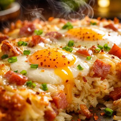 Image of Delicious Hash Browns Ham and Egg Bake
