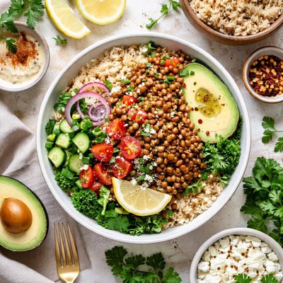 Image of Delicious Lentils and Brown Rice