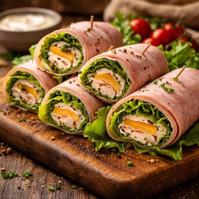 Image of Delicious Lettuce Ham Roll Ups