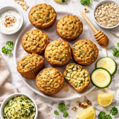 Image of Delicious Low Fat Zucchini Muffins
