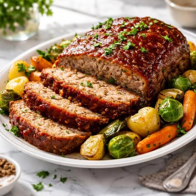 Image of Delicious Meatloaf with Vegetables