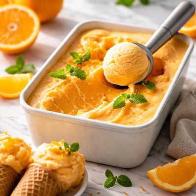 Image of Delicious Orange Sherbet No Ice Cream Machine