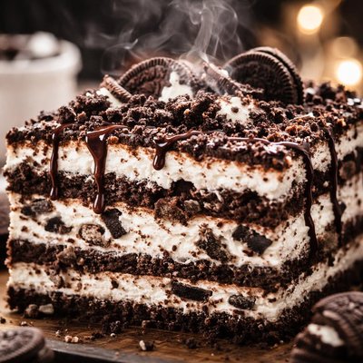 Image of Delicious Oreo Refrigerator Cake No Bake