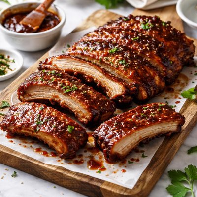 Image of Delicious Oven Baked Barbecue Baby Back Ribs