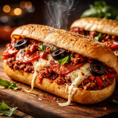 Image of Delicious Oven Pizza Sub Sandwiches