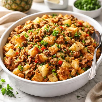 Image of Delicious Pineapple Sausage Stuffing