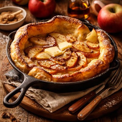 Image of Delicious Puffy Oven Baked Apple Pancake