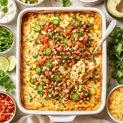 Image of Delicious Sour Cream Chicken Enchilada Casserole