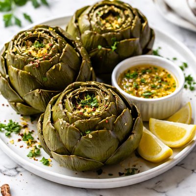 Image of Delicious Steamed Whole Artichokes