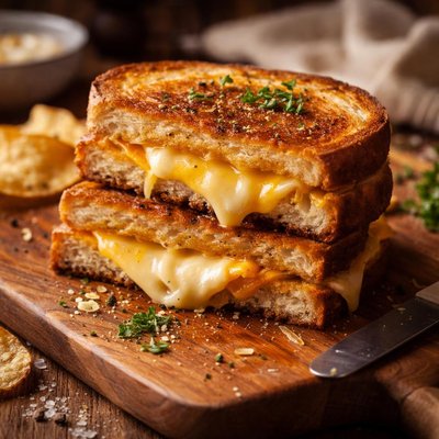 Image of Delicious Toasted Cheese Sandwich