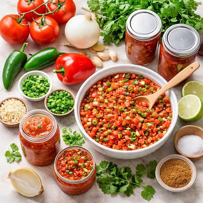 Image of Delicious Tomato Salsa Recipe for Canning