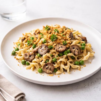 Image of Delicious Tuna Mushroom Noodle Casserole
