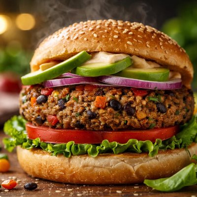 Image of Deliciously Versatile Bean Burgers Veggie Burger