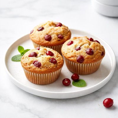 Image of Delightful Low Fat Cranberry Muffins