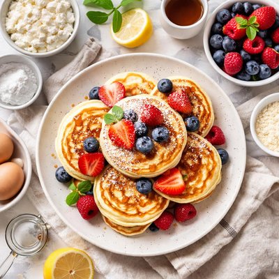 Image of Delightfully Fluffy Cheese Pancakes