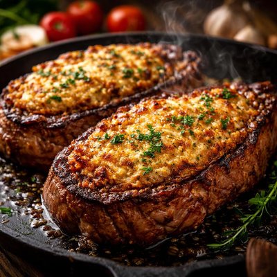 Image of Delmonico Rib Eye Steaks W Parmesan Crust