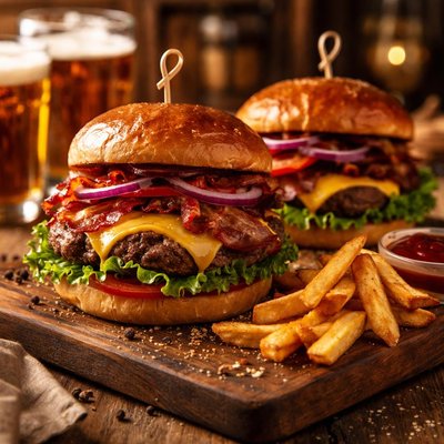 Image of Deluxe Bacon Burgers