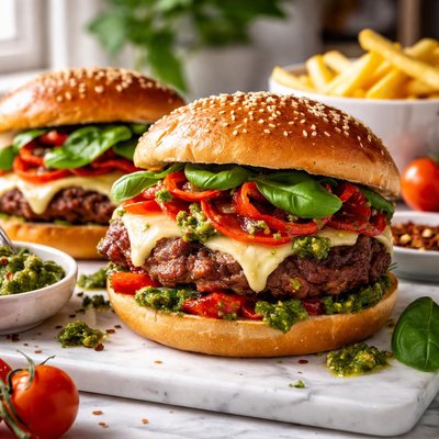 Image of Deluxe Italian Cheeseburgers