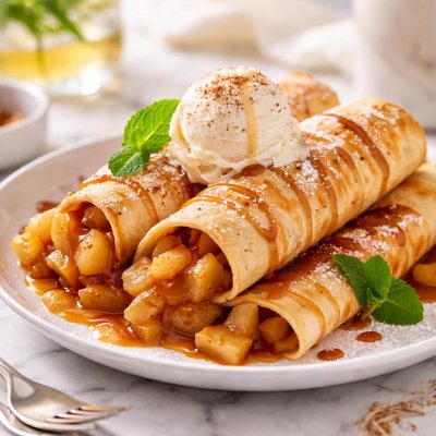 Image of Dessert Peach or Apple Pie Filling Enchiladas