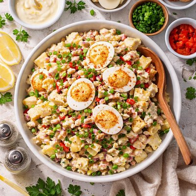 Image of Whole30 Deviled Egg Potato Salad