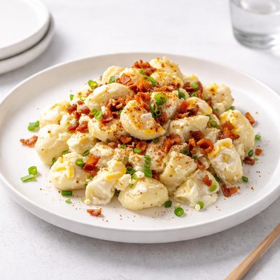 Image of Deviled Egg Potato Salad with Bacon