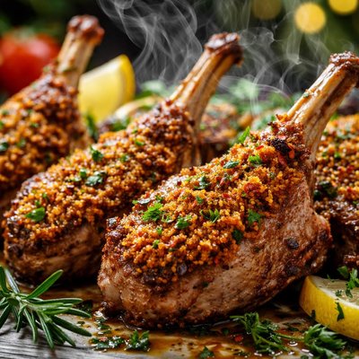 Image of Deviled Lamb Chops Microwave