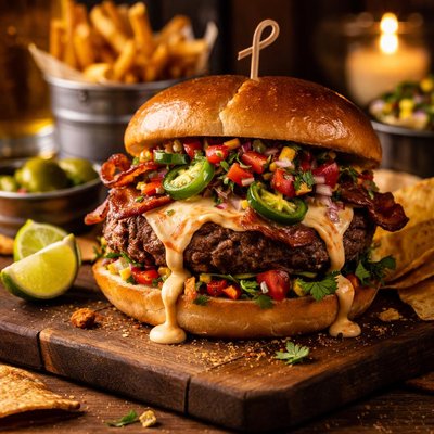 Image of Devious Diners Devilishly Delicious Southwest Burger