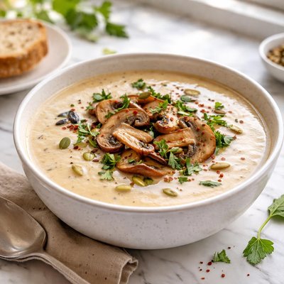 Image of Diabetic Creamy Mushroom Soup