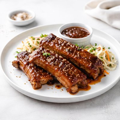 Image of Diabetic Friendly Pork Baby Back Spare Ribs in Sauce