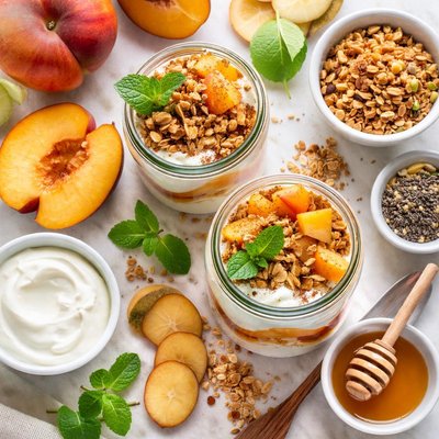 Image of Diabetic Ginger Peach Parfait